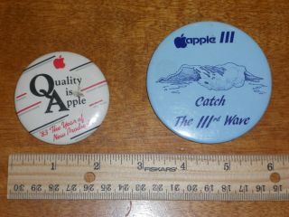 1983 Apple Computers Pinback Button Badge - Quality is Apple Apple III Wave 2