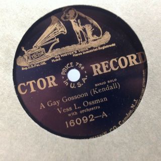 Vess Ossman - A Gay Gossoon (e - 78,  Victor 16092,  1908 Ragtime Banjo)
