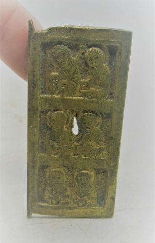 DETECTOR FINDS ANCIENT MEDIEVAL GILDED BRONZE RELIGIOUS PLAQUE SECTION 2