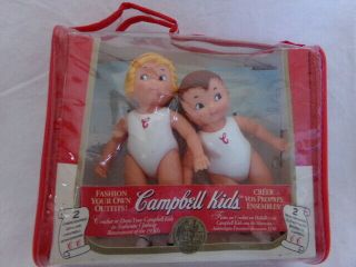 Vintage Fibre Craft Campbell Soup Kids Collector Dolls 1995 5” Advertising