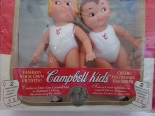 Vintage Fibre Craft Campbell Soup Kids Collector Dolls 1995 5” Advertising 2