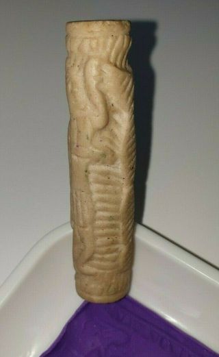 Rare Ancient Canaanite Faience Long Cylinder Seal 1700 - 1550 B.  C