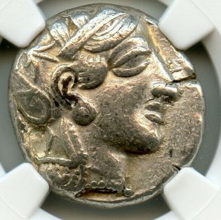 Ancient Greece Attica,  Athens 440 Bc Athena Owl Silver Tetradrachm Ngc Graded Vf