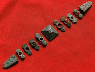 Ancient Bronze Parts From The Belt 13 - 15th Century