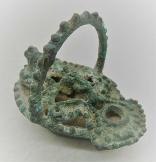 Museum Quality Ancient Near Eastern Bronze Oil Lamp Circa 1000 - 500bce