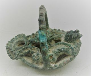 MUSEUM QUALITY ANCIENT NEAR EASTERN BRONZE OIL LAMP CIRCA 1000 - 500BCE 3