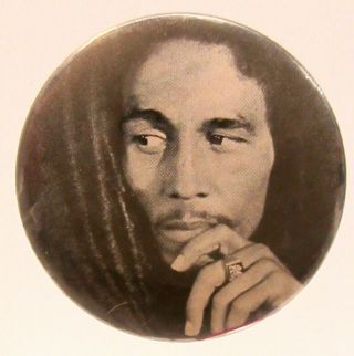 Bob Marley Hand To Face B&w Photo 1.  75 " Pinback Button Reggae