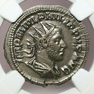 Ngc Au Roman Coins Philip I,  Ad 244 - 249.  Ar Double - Denarius.  Max/019