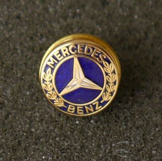 Mercedes - Benz Gold Plated Hat Lapel Pin.  Embossed And Blue Enameled