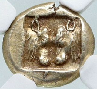 Mytilene On Island Of Lesbos Electrum Gold/silver Alloy Greek Coin Ngc I85673