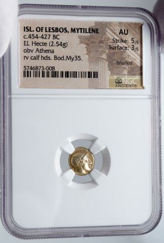 Mytilene on Island of LESBOS Electrum Gold/Silver Alloy Greek Coin NGC i85673 3