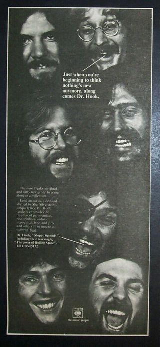 Dr.  Hook Sloppy Seconds The Cover Of Rolling Stone 1973 Poster Type Ad,  Advert