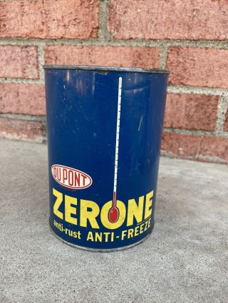 Vintage Metal Quart Dupont Zerone Anti Freeze Oil Can