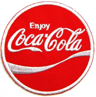 Patch Iron On Coke Coca Cola Soft Drink Soda Cap T Shirt Sign Badge Advertising
