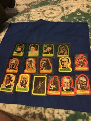 1977 Star Wars Stickers 1 - 13,  15,  16 A Total Of 15 Stickers