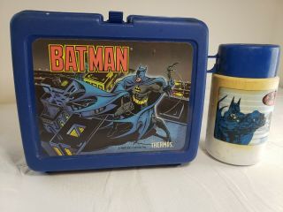 Vintage Dc Batman Joker Lunch Box Plastic Dc Comics 1991 With 1997 Thermos