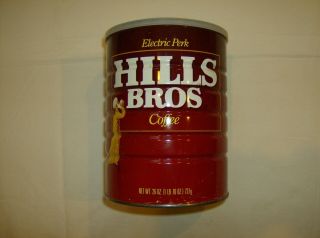 26 Oz Hills Bros Electric Perk Coffee Tin Can With Lid