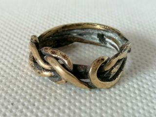 Very Rare Ancient Viking Ring Bronze Twisted Artifact Authentic Stunning 2