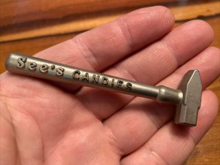 Antique See’s Candy Hammer 3.  5 " Miniature Hammer “peanut Butter Brittle Breaker”
