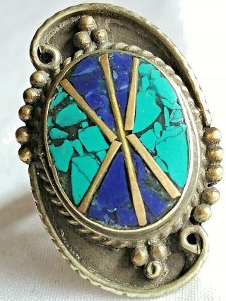Ancient Medieval Lovely Ring Decorated Colored Stone Extremely Rare