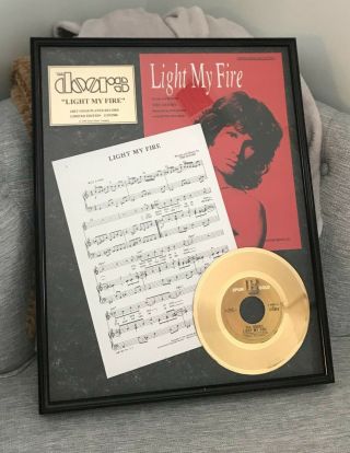 The Doors Light My Fire 24 Kt Gold Plated Record Officially Licensed Collectible