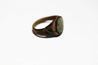 ZURQIEH - AS17606 - ANCIENT MAMLUK OR EARLIER OVER 800 YEARS OLD BRONZE RING 2