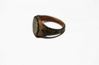 ZURQIEH - AS17606 - ANCIENT MAMLUK OR EARLIER OVER 800 YEARS OLD BRONZE RING 3