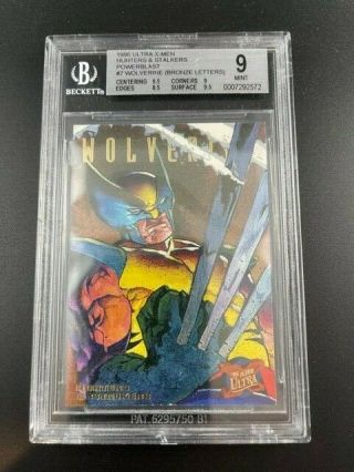 1996 X - Men Hunters Stalkers Powerblast Bronze 7 Wolverine Bgs 9 Beckett