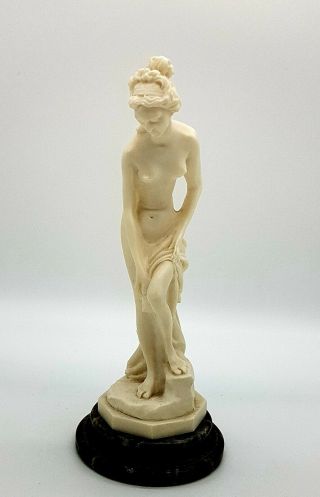 Vintage Ancient Rome Venus Bathing Statue Art Figurine Sculpture on Marble Base 2