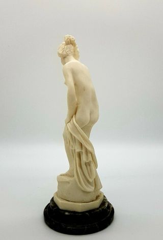 Vintage Ancient Rome Venus Bathing Statue Art Figurine Sculpture on Marble Base 3