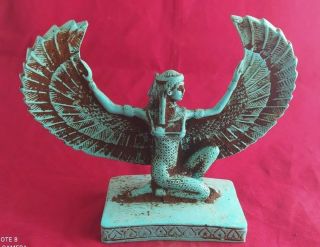 Rare Ancient Egyptian Antique Statue Of Isis Winged 2686–2181 Bce