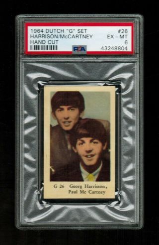 Psa 6 George Harrison & Paul Mccartney Beatles 1964 G Card 26 Highest Graded