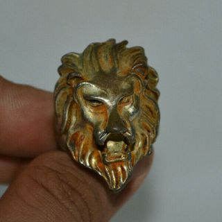 Ancient Roman Legionary Seal Ring bronze Ring decorated LION design On Bezel 2