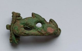 Very Rare Ancient Roman Bronze Enamelled Animal Fibula (brooch) 200 - 300 Ad