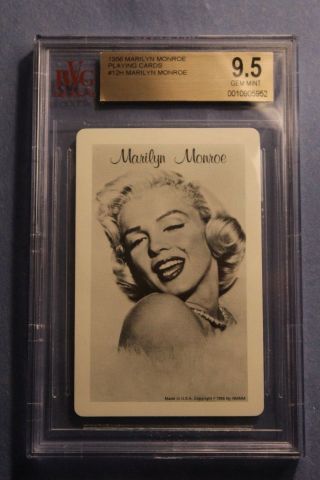 1956 Marilyn Monroe Playing Cards 12h Bvg Bgs Queen Of Hearts Gem 9.  5 Wow