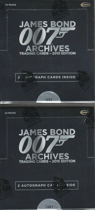 James Bond Archives 2015 Edition - 2 (two) Factory Trading Card Boxes
