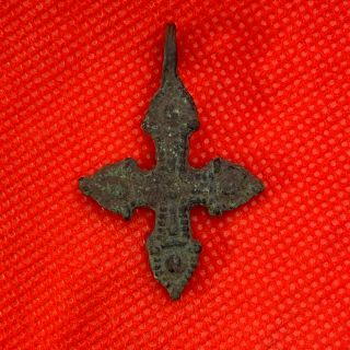 ANCIENT Bronze Viking Cross Pendant Viking Kievan Rus 10 - 12 century AD 2