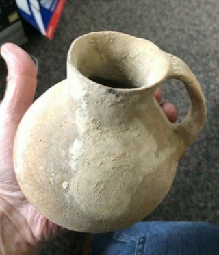Ancient Bronze Age Terracotta Pitcher Milk Jug Some Restoration