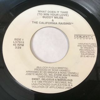 Buddy Miles & The California Raisins: What Does It Take (to Win 45 - Modern Soul