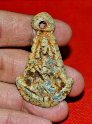 Rare Ancient Viking Bronze Talisman Amulet Pendant - Circa 9th/10th Century Ad