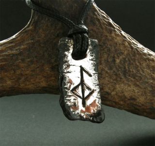 Ancient Viking - Bronze Amulet With Healing Rune - Wearable