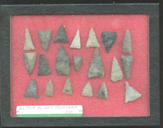 Indian Artifacts - 20 Fort Ancient Triangle Points - Arrowheads