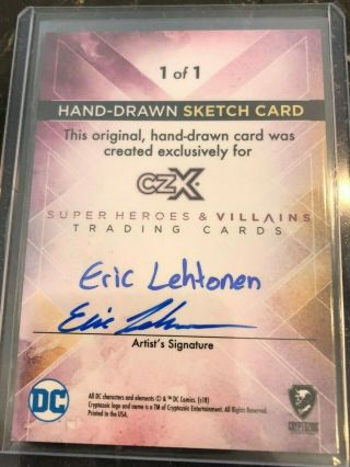 2019 CZX Heroes & Villains Sketch Card SUPERMAN by Eric Lehtonen 2