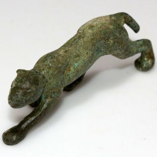 Ancient Roman Bronze Panther Ornament Statue Circa 100 - 400 Ad