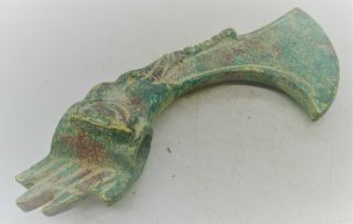 Ancient Luristan Bronze Waraxe With Dragon Motif
