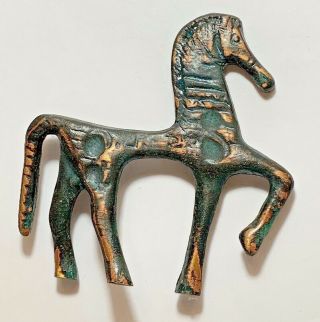 CIRCA 100BC - 100AD ANCIENT CELTIC BRONZE LEAPING HORSE STATUETTE RARE 104mmX112mm 3