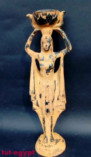 Rare Antique Ancient Egyptian Goddess Isis Statue Stone 1659 - 1547 Bc