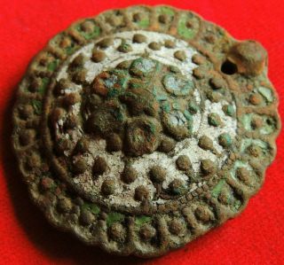 Ancient bronze rare buckle 13 - 14 century 3