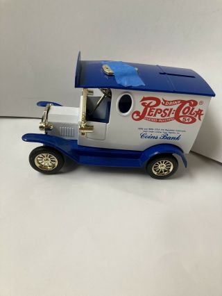 Pepsi Cola Coin Bank Toy Model Tank Truck W/key -