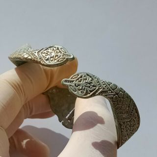 Scarce - Geometric Period Ancient Snake Silver Decorated Bracelet Circa 1100 - 750